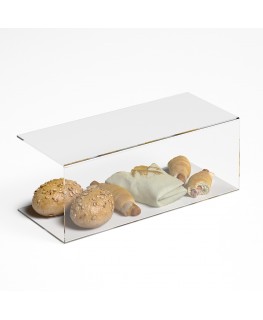 E-1186 PAR-B - Parafiato parasputi in plexiglass trasparente per alimenti - Misure: 60x25x H22 cm