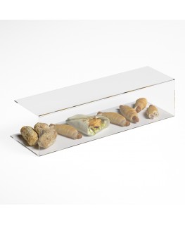 E-1186 PAR-C - Parafiato parasputi in plexiglass trasparente per alimenti - Misure: 90x25x H22 cm