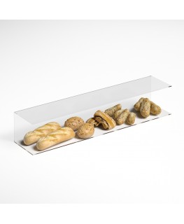 E-1186 PAR-D - Parafiato parasputi in plexiglass trasparente per alimenti - Misure: 120x25x H22 cm