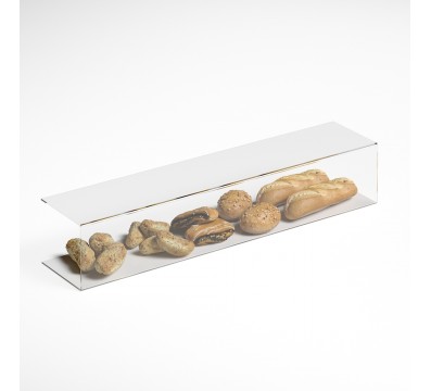 E-1186 PAR-D - Parafiato parasputi in plexiglass trasparente per alimenti - Misure: 120x25x H22 cm