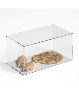 E-1190 PAR-A - Parafiato parasputi in plexiglass trasparente per alimenti con pannelli laterali - Misure: 45x25x H22 cm