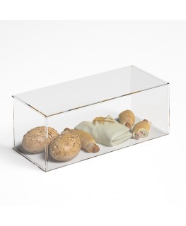 E-1190 PAR-B - Parafiato parasputi in plexiglass trasparente per alimenti con pannelli laterali - Misure: 60x25x H22 cm