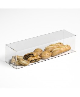 E-1190 PAR-C - Parafiato parasputi in plexiglass trasparente per alimenti con pannelli laterali - Misure: 90x25x H22 cm