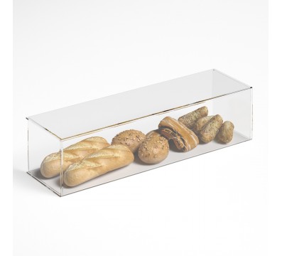 E-1190 PAR-C - Parafiato parasputi in plexiglass trasparente per alimenti con pannelli laterali - Misure: 90x25x H22 cm