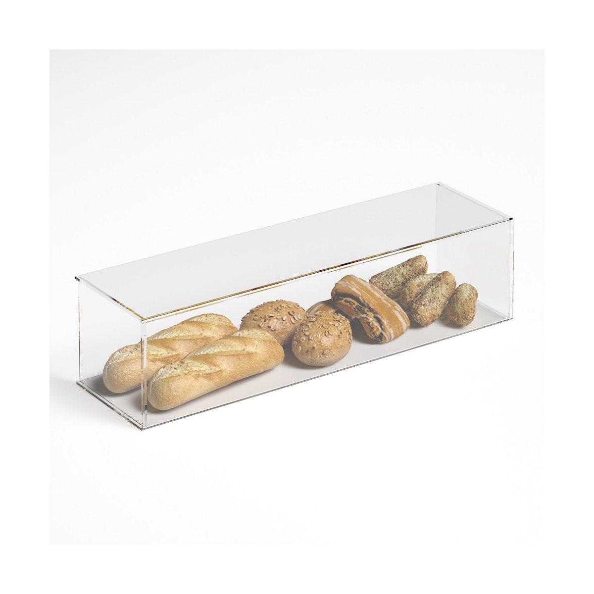 E-1190 PAR-C - Parafiato parasputi in plexiglass trasparente per alimenti con pannelli laterali - Misure: 90x25x H22 cm