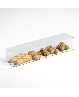 E-1190 PAR-D - Parafiato parasputi in plexiglass trasparente per alimenti con pannelli laterali - Misure: 120x25x H22 cm