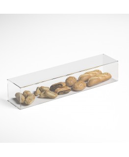 E-1190 PAR-D - Parafiato parasputi in plexiglass trasparente per alimenti con pannelli laterali - Misure: 120x25x H22 cm