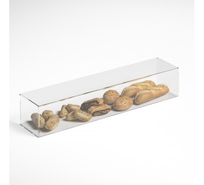 E-1190 PAR-D - Parafiato parasputi in plexiglass trasparente per alimenti con pannelli laterali - Misure: 120x25x H22 cm