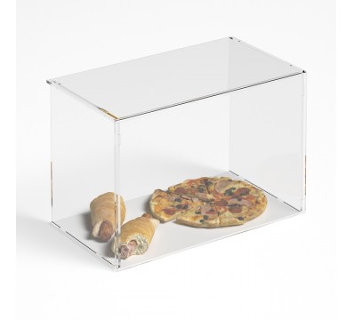E-1191 PAR-A - Parafiato parasputi in plexiglass trasparente per alimenti con pannelli laterali - Misure: 45x25x H30 cm