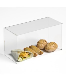 E-1191 PAR-B - Parafiato parasputi in plexiglass trasparente per alimenti con pannelli laterali - Misure: 60x25x H30 cm