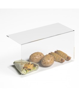 E-1187 PAR-B - Parafiato parasputi in plexiglass trasparente per alimenti - Misure: 60x25x H30 cm
