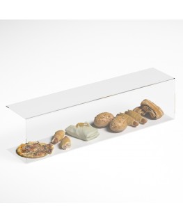 E-1187 PAR-D - Parafiato parasputi in plexiglass trasparente per alimenti - Misure: 120x25x H30 cm