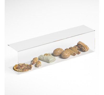 E-1187 PAR-D - Parafiato parasputi in plexiglass trasparente per alimenti - Misure: 120x25x H30 cm