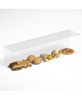 E-1187 PAR-D - Parafiato parasputi in plexiglass trasparente per alimenti - Misure: 120x25x H30 cm