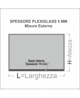 E-929 TEC-X - Personalizzabile - Teca espositiva in plexiglass da banco con base avvitata bianca | lato bianco - spess. 5 mm