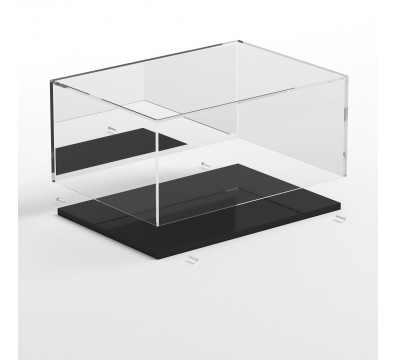 Teca Espositiva In Acrilico Trasparente Con Base In Legno – Antipolvere, 360°, Personalizzabile, Disponibile In Varie Misure, Perfetta Per Collezioni E Statuette