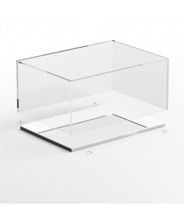 E-939 TEC-X - Personalizzabile - Teca espositiva in plexiglass da banco con base a specchio avvitata | lato trasparente - spe...
