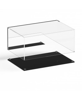 E-950 TEC-X - Personalizzabile - Teca espositiva in plexiglass da banco con base nera appoggiata | specchio laterale - spess....
