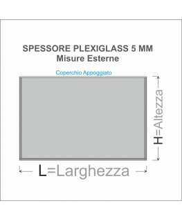 E-1096 TEC-X - Personalizzabile - Teca espositiva in plexiglass trasparente da banco 5 lati chiusi con sportello superiore co...