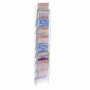 Transparent plexiglass wall-mounted display for betting slips and scratch cards