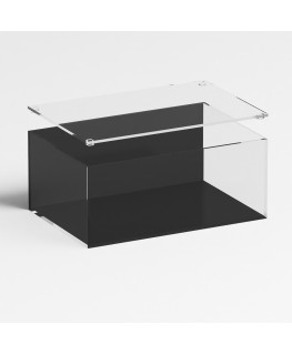 E-1236 TEC-X - Personalizzabile - Teca espositiva in plexiglass trasparente da banco con coperchio superiore appoggiato base ...