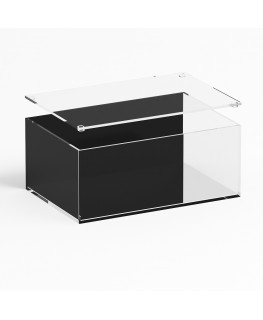 E-1240 TEC-X - Personalizzabile - Teca espositiva in plexiglass trasparente da banco con coperchio superiore appoggiato base ...