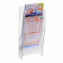 Transparent plexiglass wall-mounted display for betting slips and scratch cards