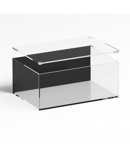 E-1243 TEC-X - Personalizzabile - Teca espositiva in plexiglass trasparente da banco con coperchio superiore appoggiato base ...