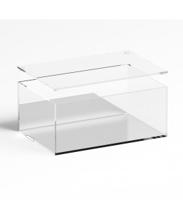 E-1244 TEC-X - Personalizzabile - Teca espositiva in plexiglass trasparente da banco con coperchio superiore appoggiato base ...
