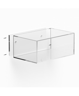 E-973 TEC-X - Personalizzabile - Teca espositiva in plexiglass da parete con retro avvitato base e lato trasparenti - spess. ...