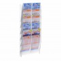 Transparent plexiglass wall-mounted display for betting slips and scratch cards