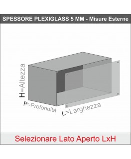 E-986 TEC-X - Personalizzabile - Teca espositiva in plexiglass da parete con sportello e chiusura a calamita base trasparente...
