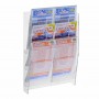 Transparent plexiglass wall-mounted display for betting slips and scratch cards