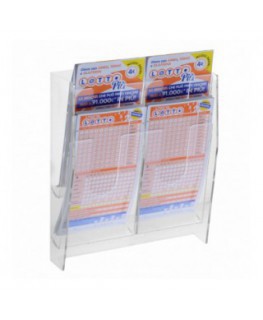 E-480 - Espositore porta schedine e gratta e vinci da parete in plexiglass trasparente