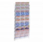 Transparent plexiglass wall-mounted display for betting slips and scratch cards