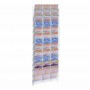 Transparent plexiglass wall-mounted display for betting slips and scratch cards