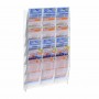 Transparent plexiglass wall-mounted display for betting slips and scratch cards