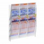 Transparent plexiglass wall-mounted display for betting slips and scratch cards