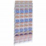 Transparent plexiglass wall-mounted display for betting slips and scratch cards