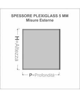 E-1124 TEC-X - Personalizzabile - Teca espositiva da banco con base opal illuminata a led e parte superiore in plexiglass tra...