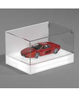 E-1142 TEC-X - Personalizzabile - Teca espositiva da banco con base opal illuminata a led e parte superiore in plexiglass tra...