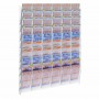 Transparent plexiglass wall-mounted display for betting slips and scratch cards