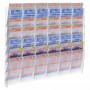 Transparent plexiglass wall-mounted display for betting slips and scratch cards