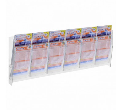 E-484 - Espositore porta schedine e gratta e vinci da parete in plexiglass trasparente