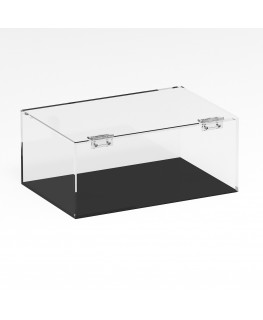 E-1256 TEC-X - PERSONALIZZABILE Teca espositiva in plexiglass trasparente da banco 5 lati chiusi con sportello frontale con c...