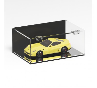E-1258 TEC-X - PERSONALIZZABILE Teca espositiva in plexiglass trasparente da banco 5 lati chiusi con sportello frontale con c...