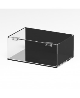 E-1258 TEC-X - PERSONALIZZABILE Teca espositiva in plexiglass trasparente da banco 5 lati chiusi con sportello frontale con c...