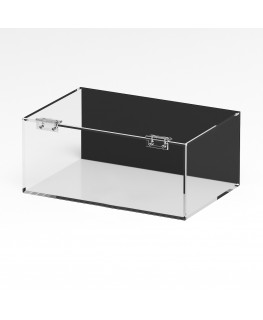 E-1261 TEC-X - PERSONALIZZABILE Teca espositiva in plexiglass trasparente da banco 5 lati chiusi con sportello frontale con c...