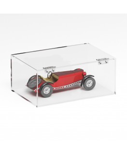E-1263 TEC-X - PERSONALIZZABILE Teca espositiva in plexiglass trasparente da banco 5 lati chiusi con sportello frontale con c...