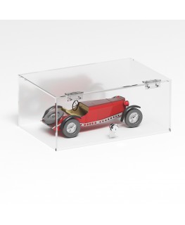 E-1264 TEC-X - PERSONALIZZABILE Teca espositiva in plexiglass trasparente da banco 5 lati chiusi con sportello frontale con c...